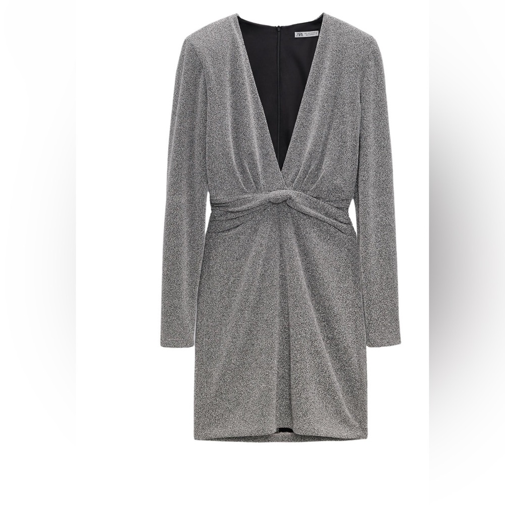 Zara Gray Long Sleeve Dress